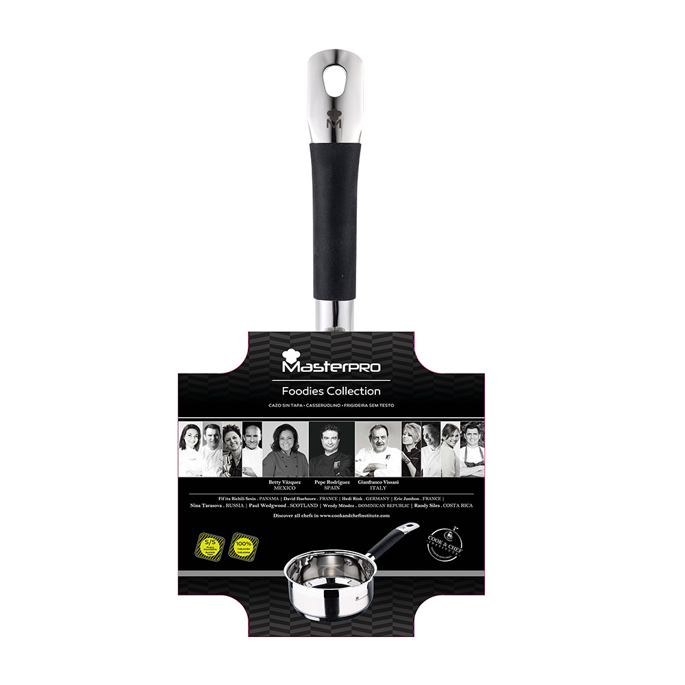 CAZO Ø16x7,5cm 1,3L ACERO INOX FOODIES BGMP-1500-BK MASTERPRO