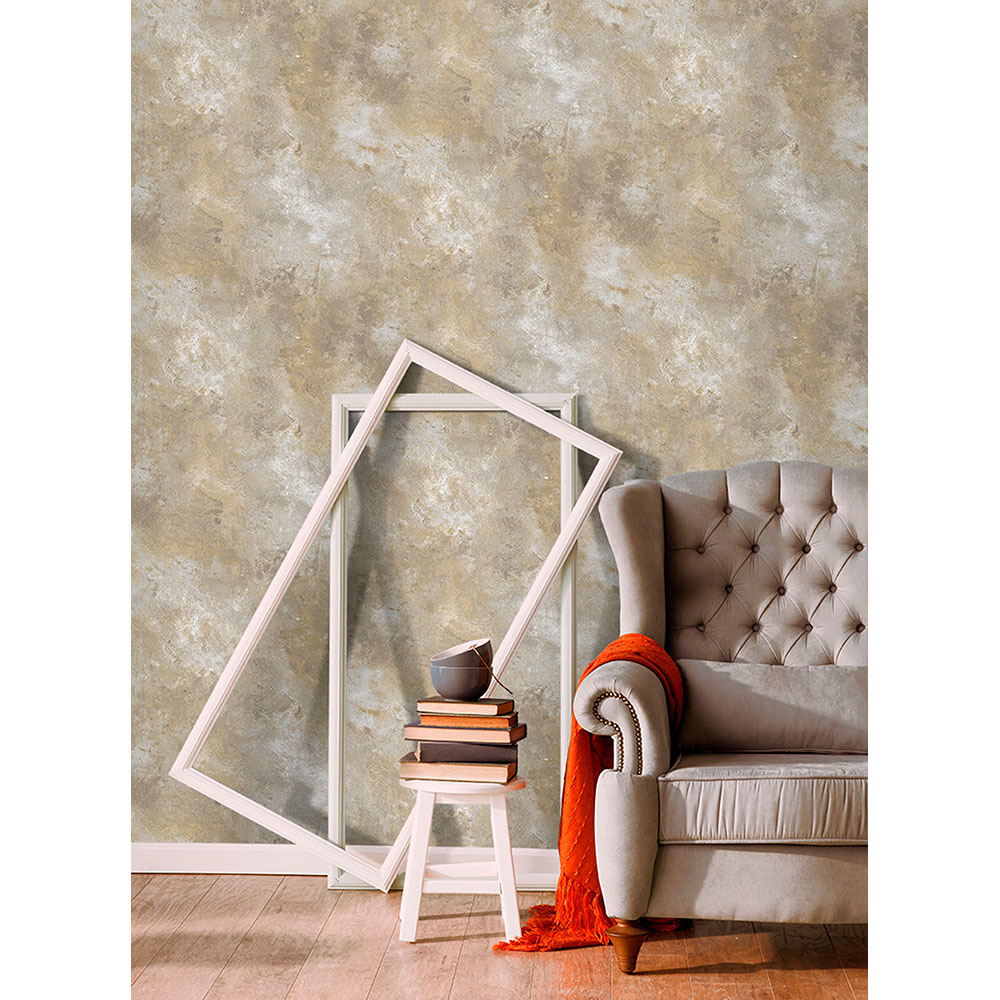 ROLLO PAPEL PINTADO ALTA CALIDAD SPARKLE WALL GRIS / ORO 0,53 x 10m 370-2 ICH