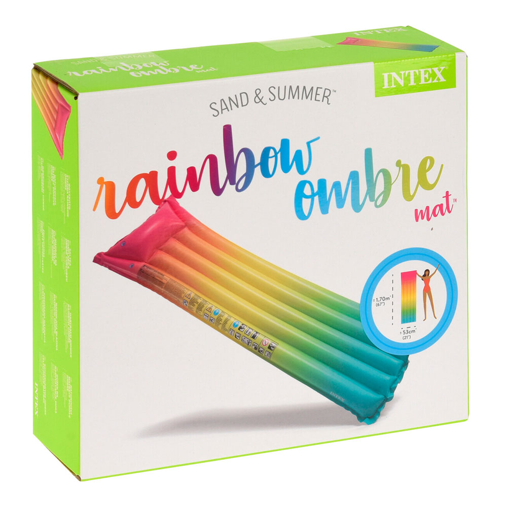 COLCHONETA HINCHABLE 69x183cm MODELO ARCOIRIS. INTEX