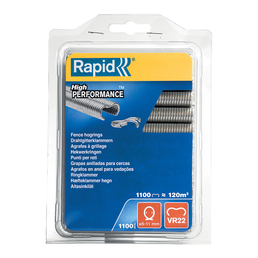 BLISTER 1100 GRAPAS O ANILLOS PARA CERCAS VR22 MOD. 1.1m GALVANIZADA 40108806 RAPID