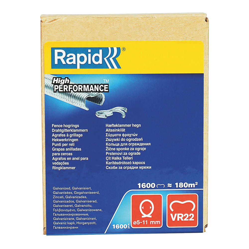 CAJA 1.000 GRAPAS O ANILLOS PARA CERCAS VR22 MOD. 1,6m GALVANIZADA 40108810 RAPID