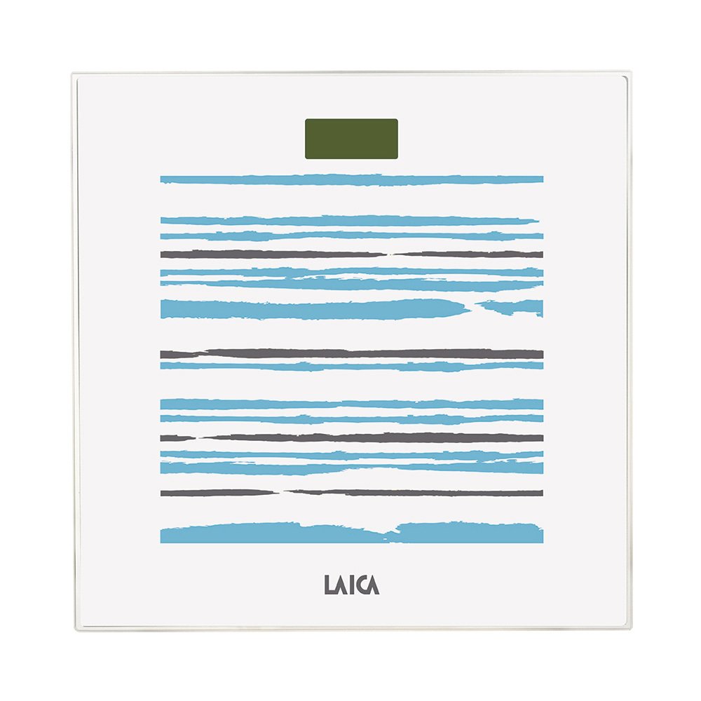 BÁSCULA ELECTRÓNICA BLANCA CON RAYAS 150kg PS1074 LAICA