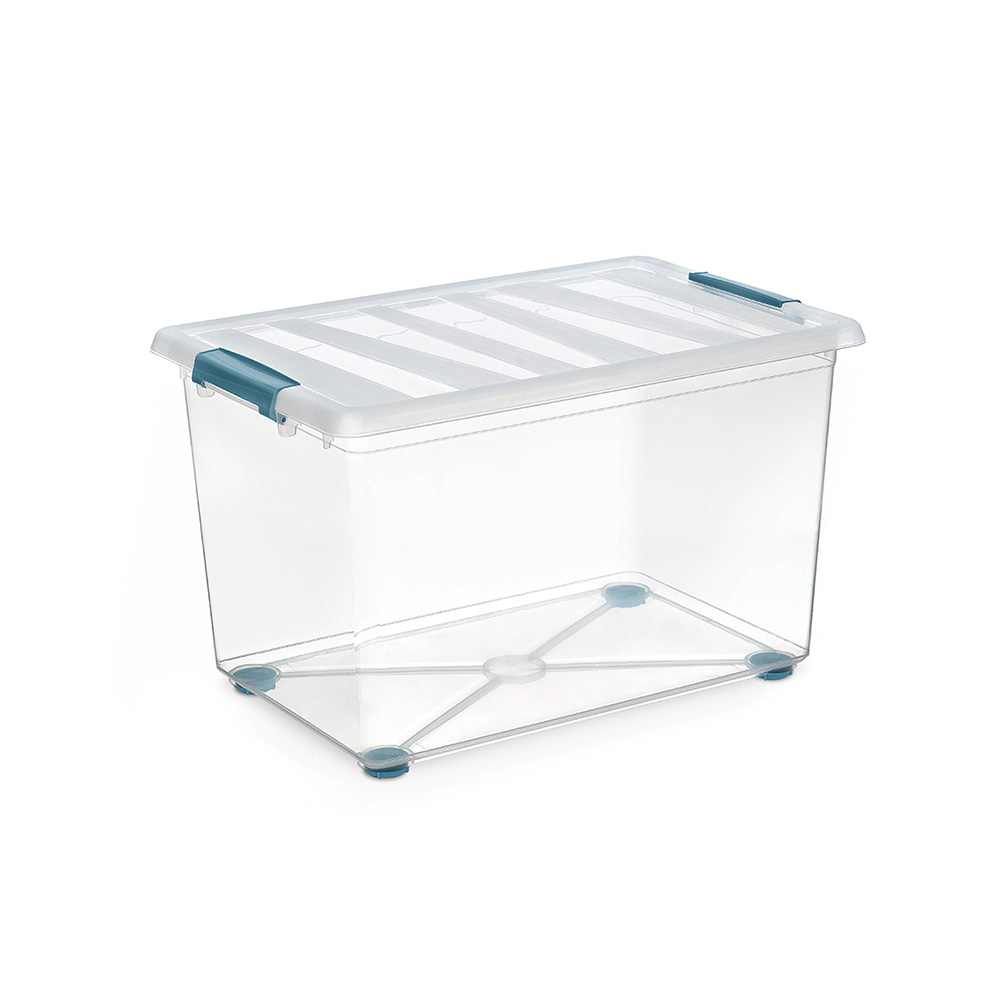 CAJA KATLA TRANSPARENTE 57L CON RUEDAS Y ASAS ERGONOMICAS 59x39x36,5cm