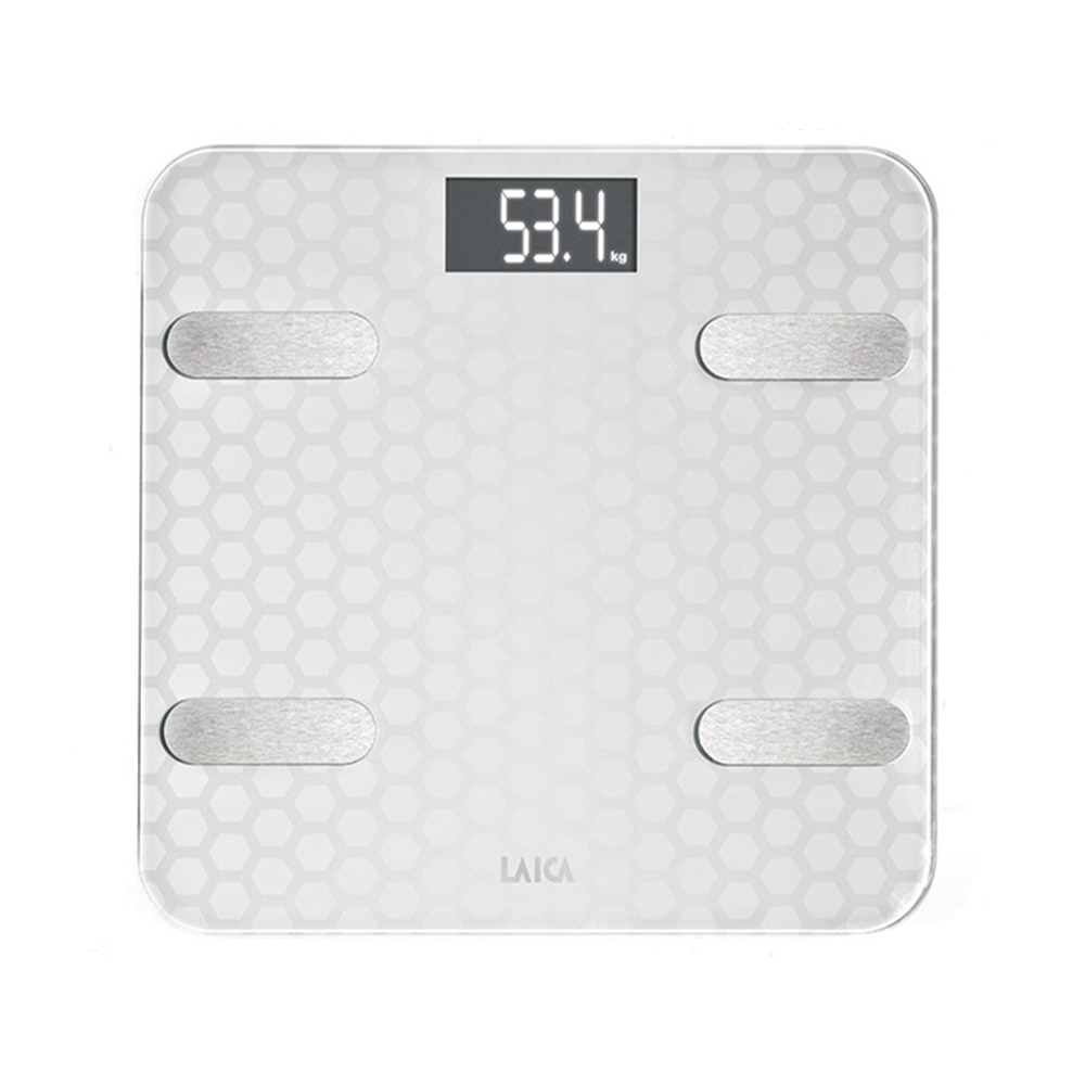 BASCULA BLUETOOTH Y CALCULO DE LA COMPOSICIÓN CORPORAL SMART COLOR BLANCO 180kg PS7011 LAICA