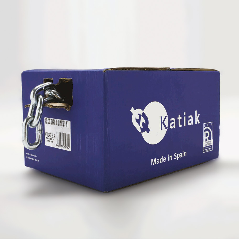CAJA CADENA PEQUEÑA ZINCADA "L" Ø3mm PASO 24mm ANCHO EXTERIOR 11mm 97m