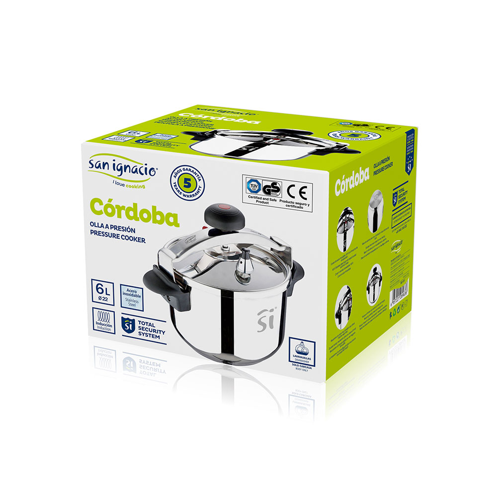 OLLA A PRESIÓN Ø22cm 6L ACERO INOX CORDOBA SG1511 SAN IGNACIO