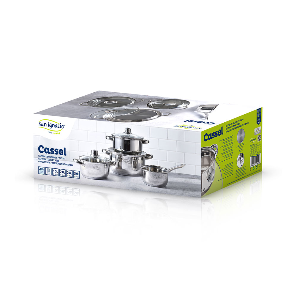 BATERIA 7 PIEZAS. ACERO INOX IND CASSEL SG8172 SAN IGNACIO