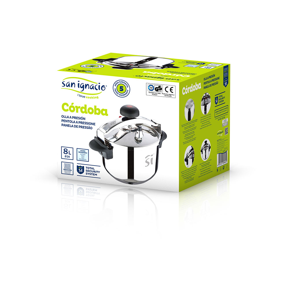 OLLA A PRESIÓN Ø24cm 8L ACERO INOX CORDOBA SG1512 SAN IGNACIO