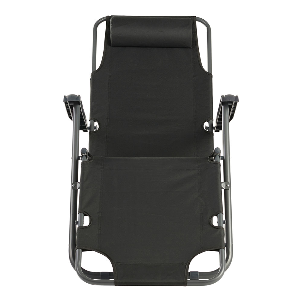 TUMBONA METALICA PLEGABLE 2 EN 1 178x60x95cm COLOR NEGRO