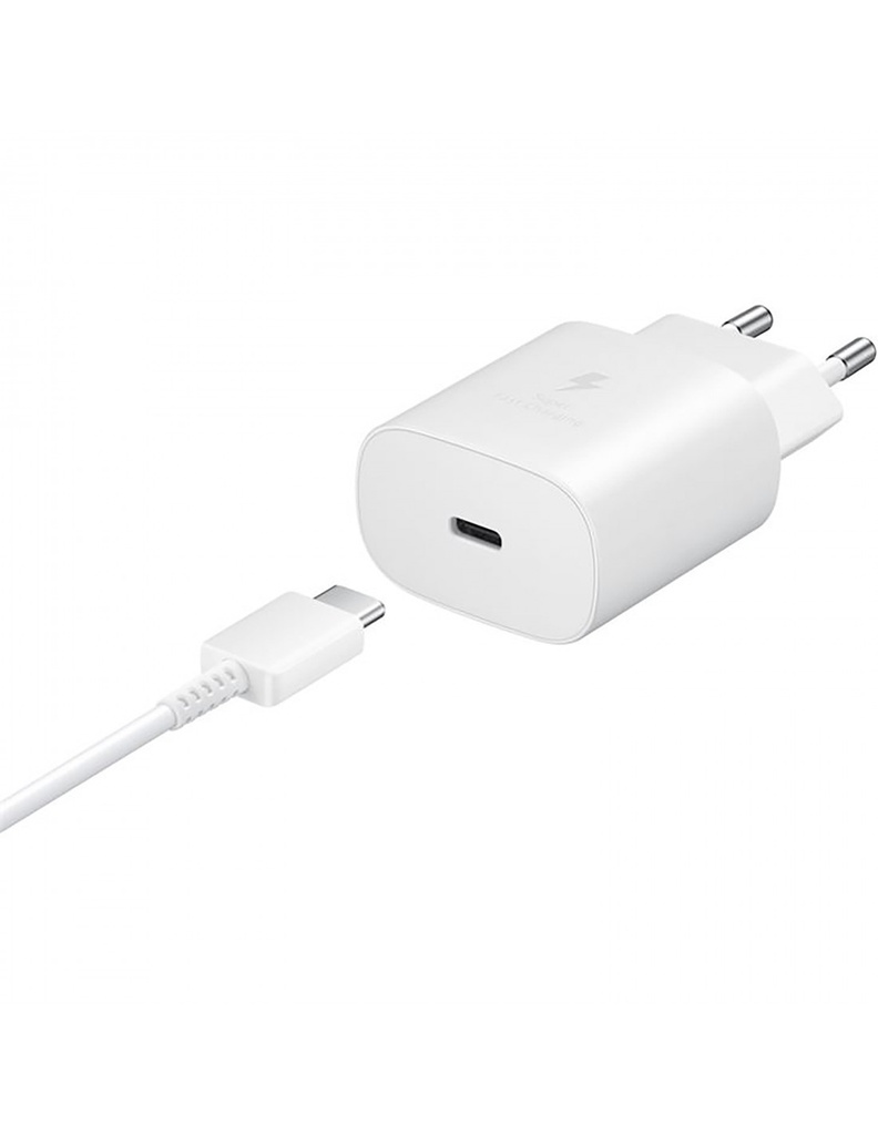 SAMSUNG PD 25W USB C TO USB C WALL CHARGER EP-TA800XW WHITE