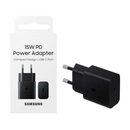 SAMSUNG POWER TRAVEL ADAPTER USB C 15W WITHOUT CABLE EP-T1510NBE BLACK
