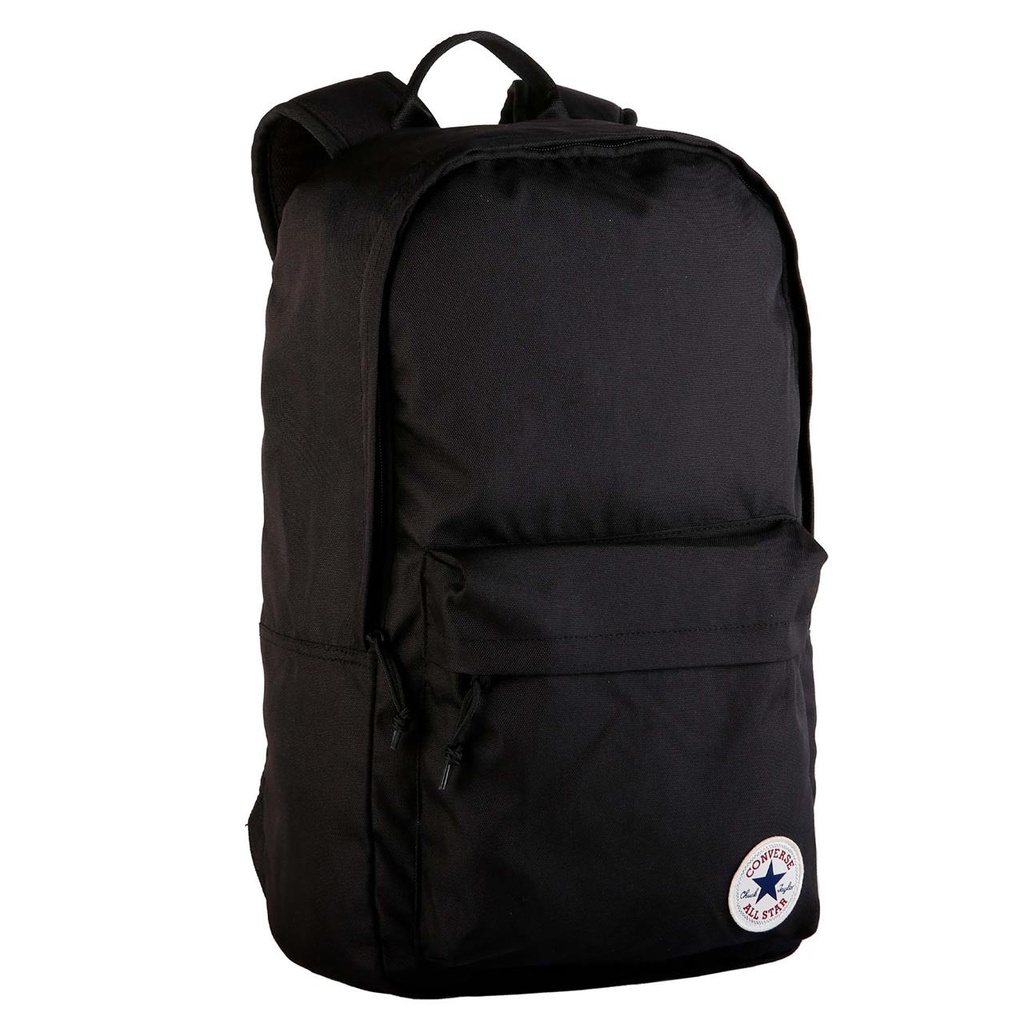 Mochila Americana Negra Converse. Compartimento para el Ordenador y Bolsillos con Cierres. 45 X 27 X 13.5 Cm.