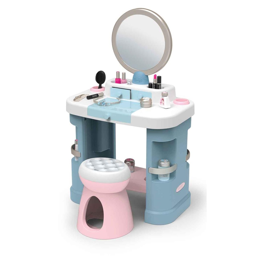 Tocador My Beauty  con espejo zonas de almacenamiento y 15 accesorios de belleza. 85x53,7x34,4 cm