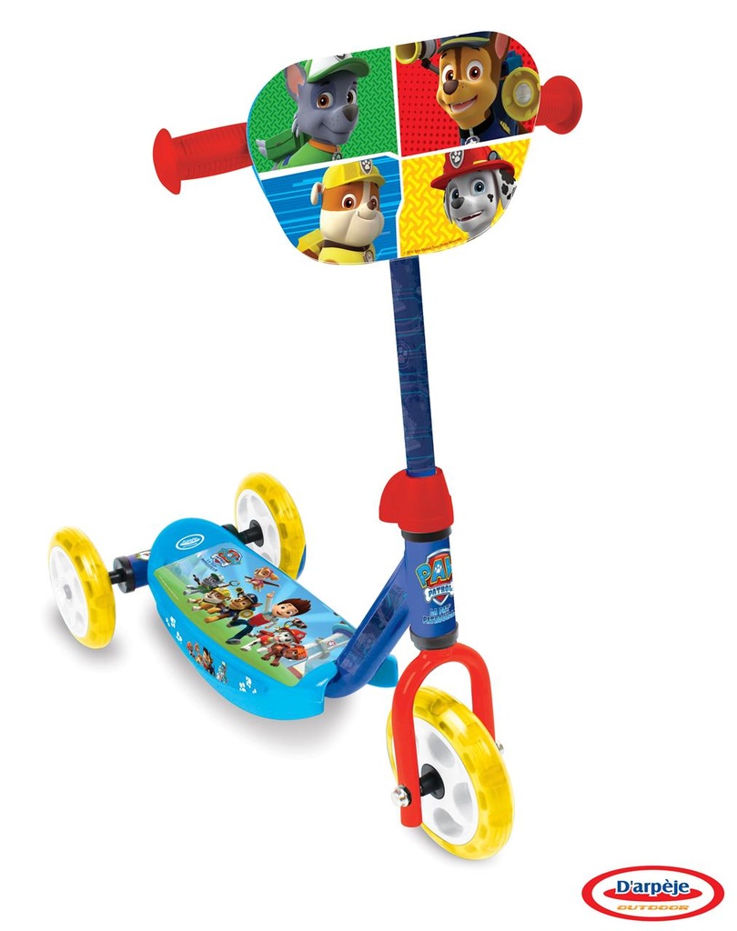 Patinete 3 Ruedas Niño Patrulla Canina con manillar ajustable de 59 a 64 cm