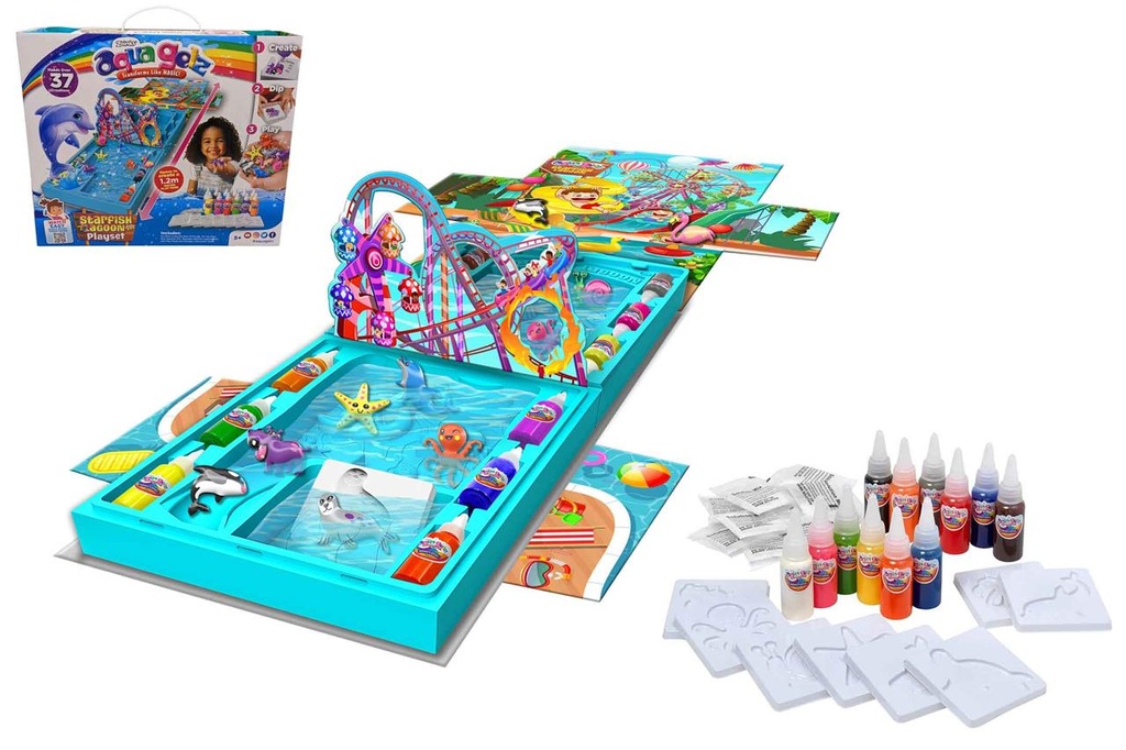 Aqua Gelz Playset Starfish. Crea, moja,Juega y disfruta con muchos accesorios. 1,2 m abierto.