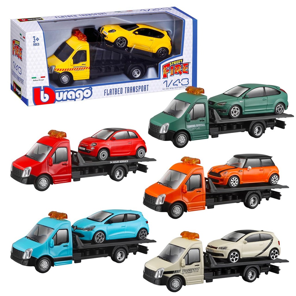 Burago Camiones Remolque Con Coche Escala 1:43 mod sdos - Modelos surtidos