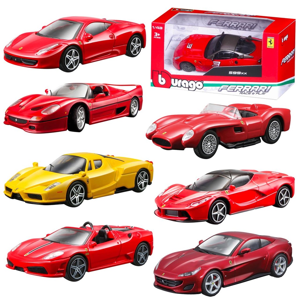 Coche Burago Ferrari escala 1:43 mod sdos. Exp 12 piezas. - Modelos surtidos