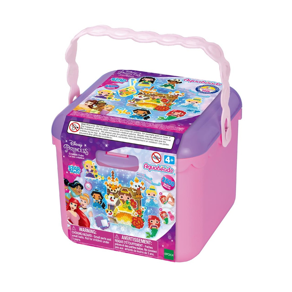 Aquabeads Cubo de creatividad Princesas Disney ¡con más de 2.500 abalorios! 16'50x16x14cm