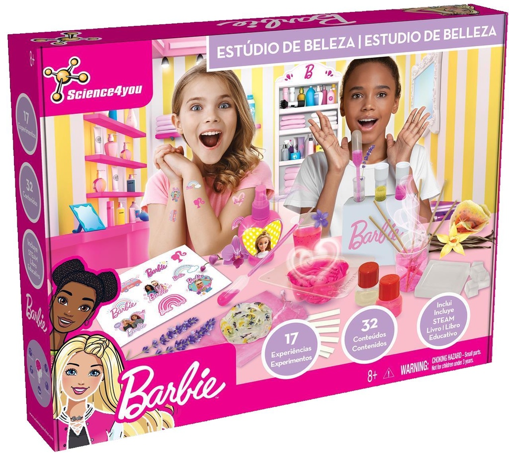 Barbie Estudio De Belleza Con 17 Experimentos. Incluye Libro Educativo