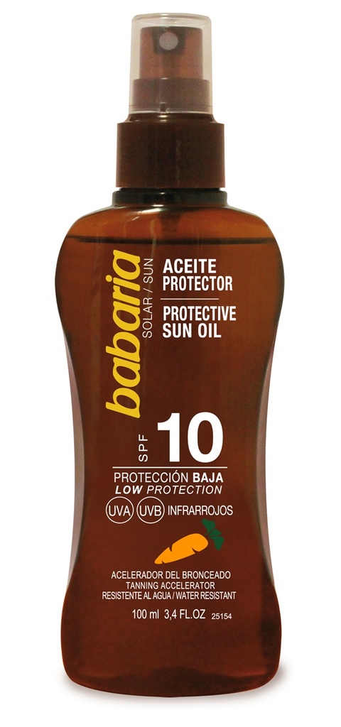 Aceite Protector Solar Babaria Zanahoria F-10 100 ml