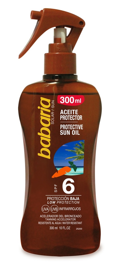 Aceite Protector Solar Babaria Zanahoria  Pistola  F-6 300 ml