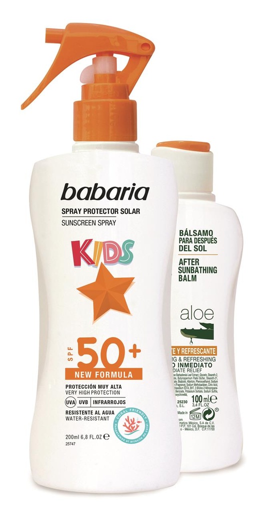 Spray Protector Solar Infantil Babaria F-50 200 ml + After Sun 100 ml