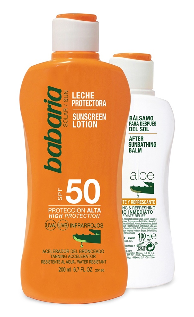 Spray Protector Solar Aloe Babaria F-50 200 Ml + After Sun Regalo 100 Ml