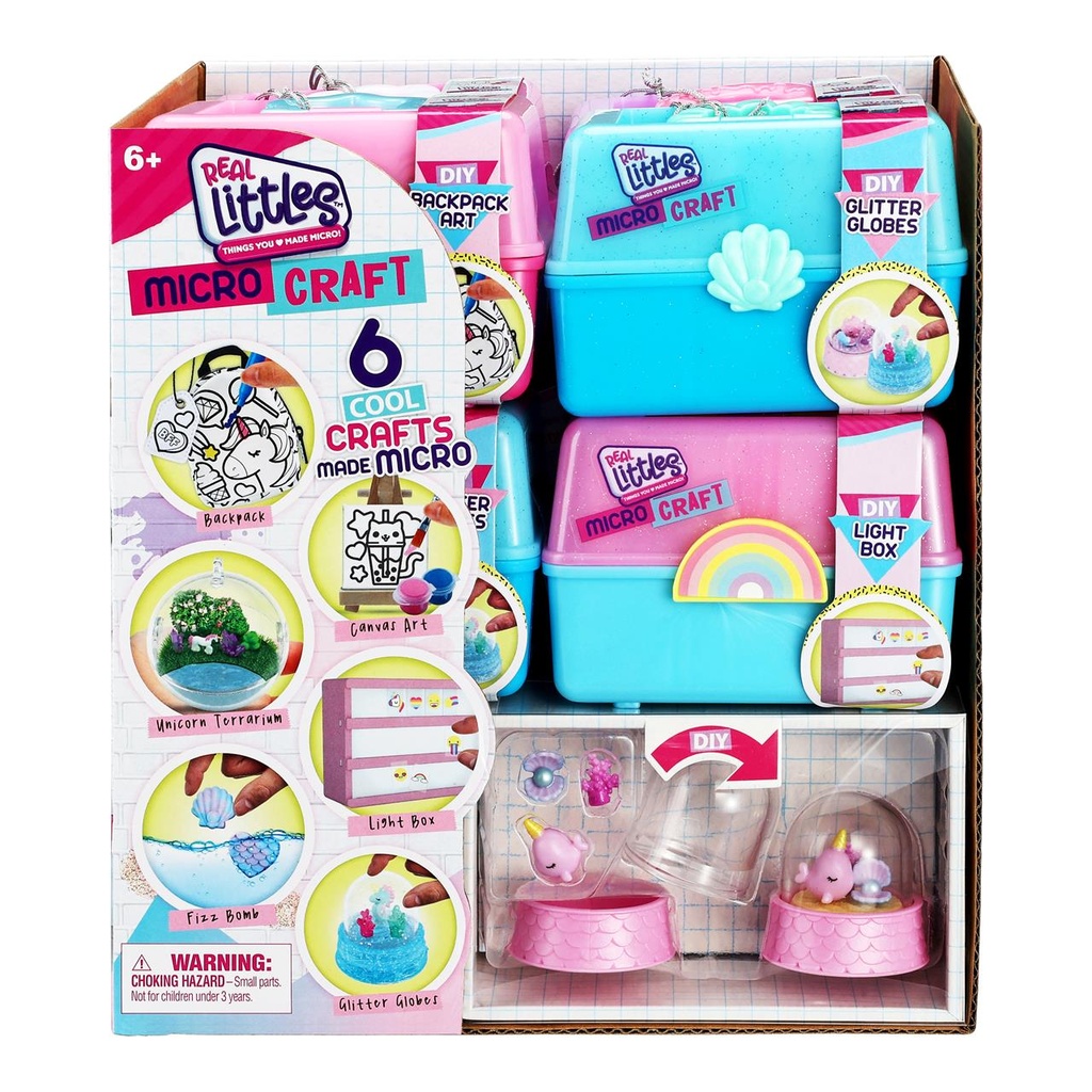 Real Littles Mini Cofres De Actividades. Cofres Con Actividades Diferentes 9.5 X 7 X 8.6 Cm (Jabones, Letras Luminosas, Mini Mochila, Bola De Nieve, Lienzo Y Terrario).6 Modelos Surtidos