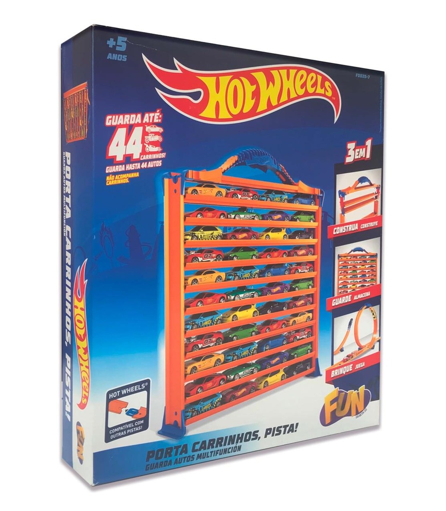 Maletin Portacoches Hot Wheels 3 En 1. Guarda 44 Coches, Con Rampas Y Loop (Autos No Inlcuidos)30X27X6 Cm