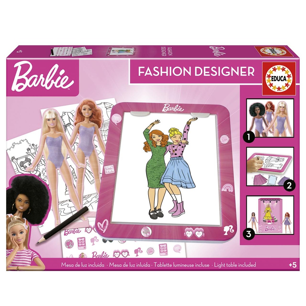 Mesa con luz Barbie ¡crea infinitos looks!