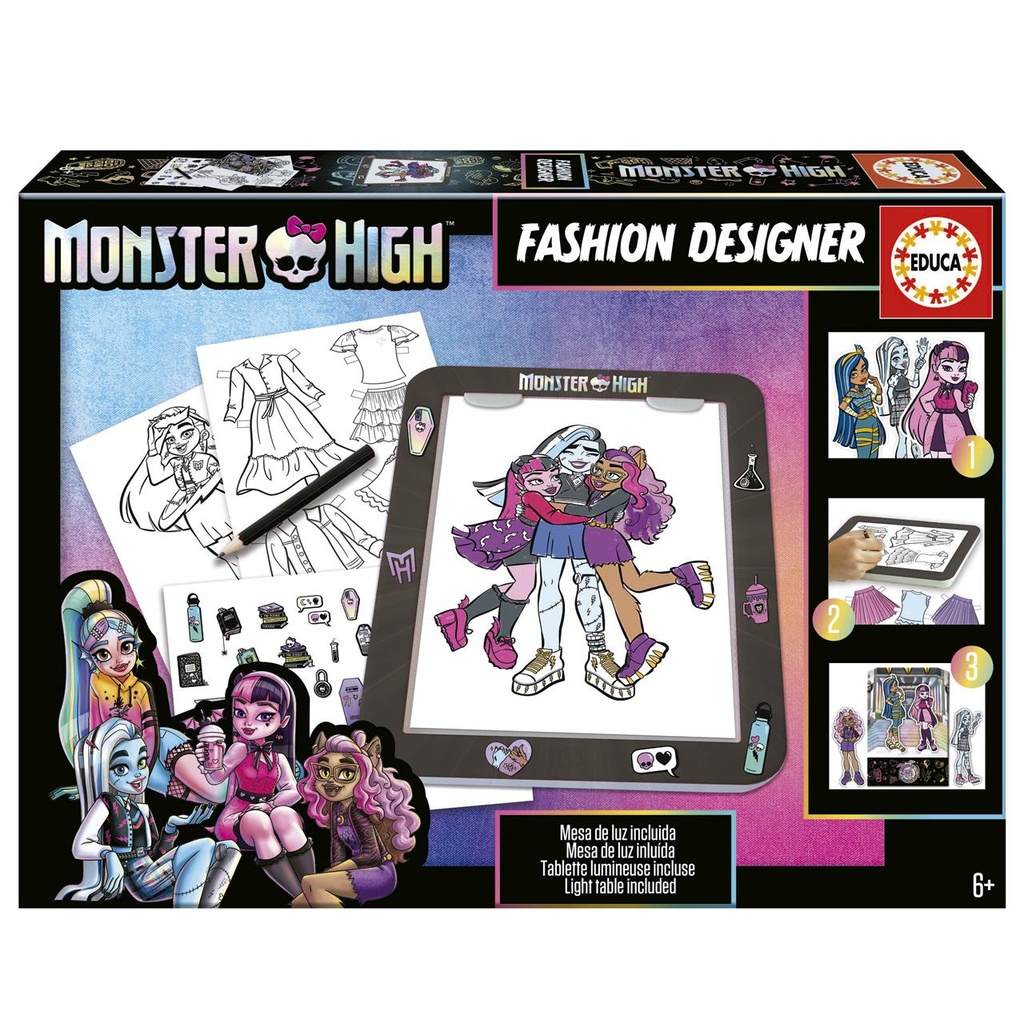 Pizarra con luz Monster High ¡crea infinitos looks!