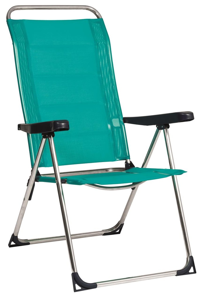 Silla playa aluminio multiposición color verde 72x65x65 cm