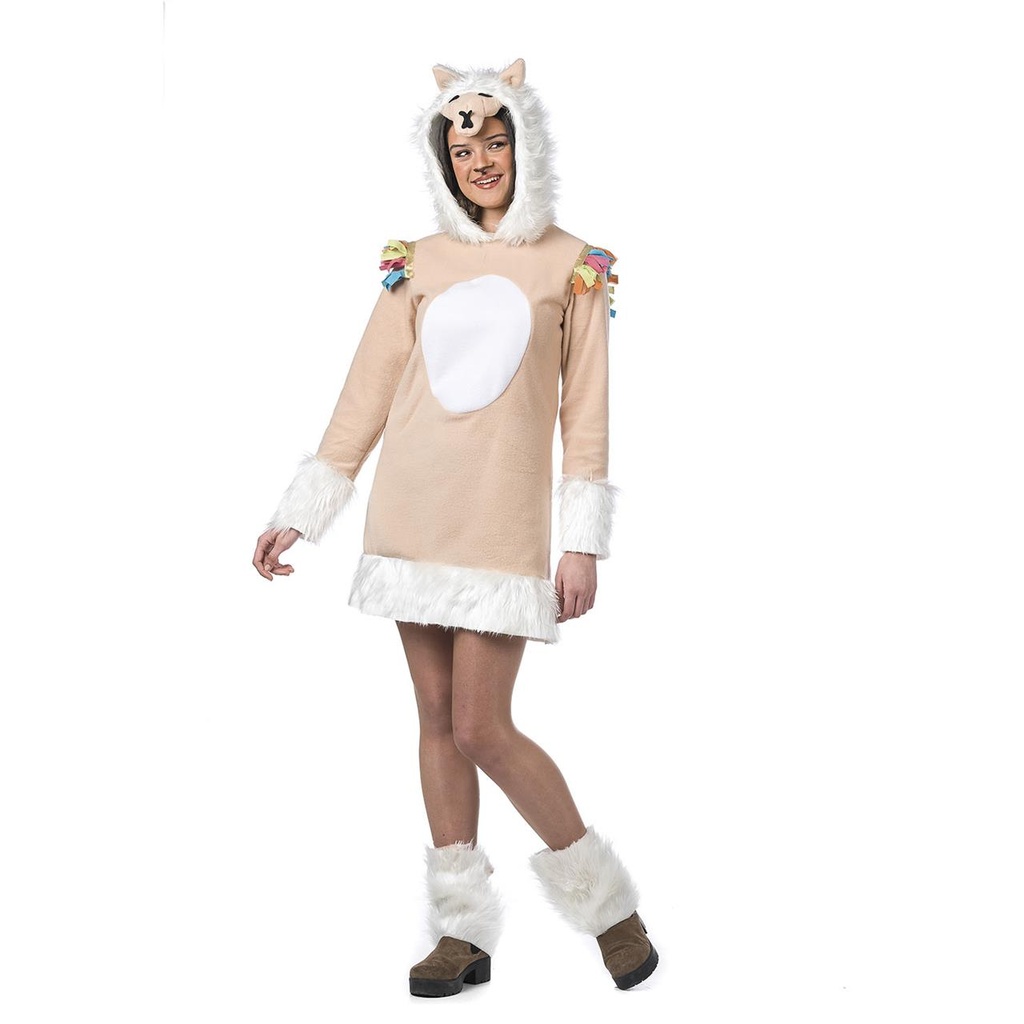 Disfraz Adulto Llama Peluche Mujer - Talla S