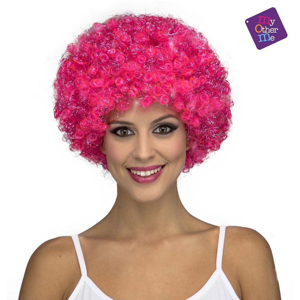 Peluca Rizada Rosa