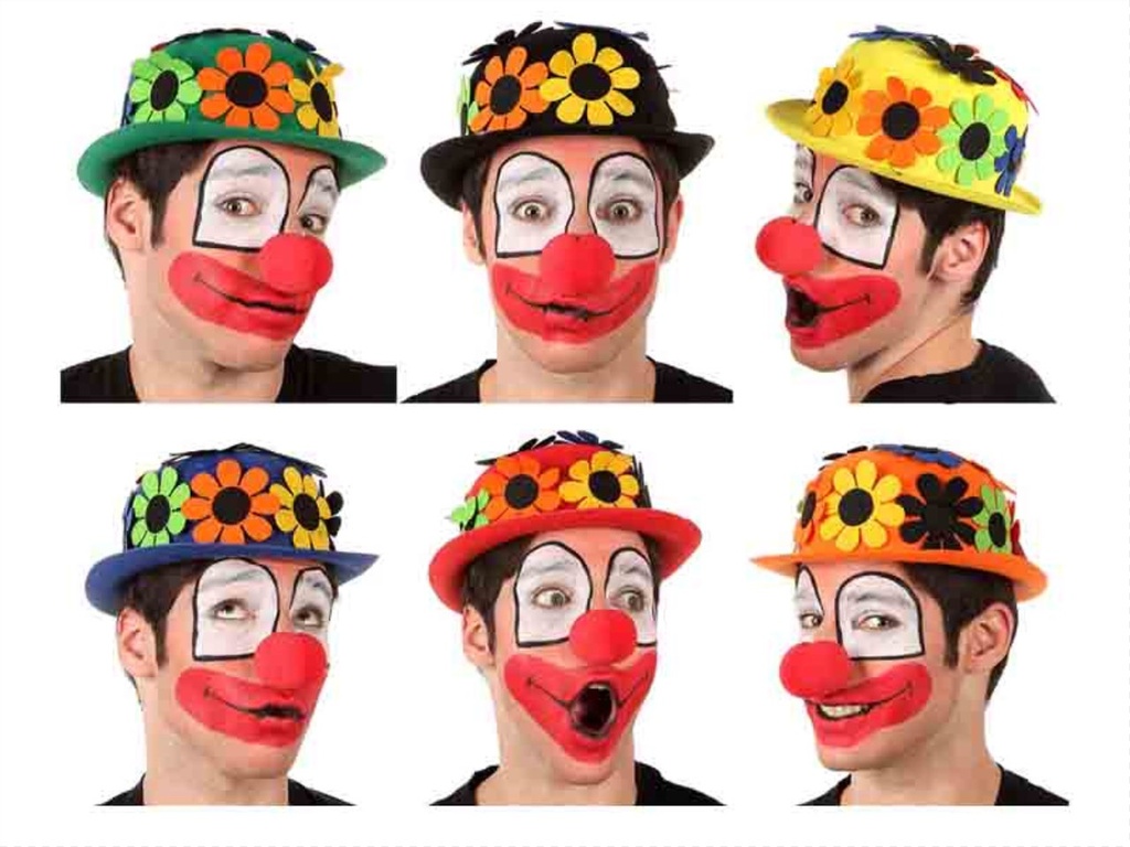 SOMBRERO PAYASO FIELTRO FLORES 23X9 - Modelos surtidos
