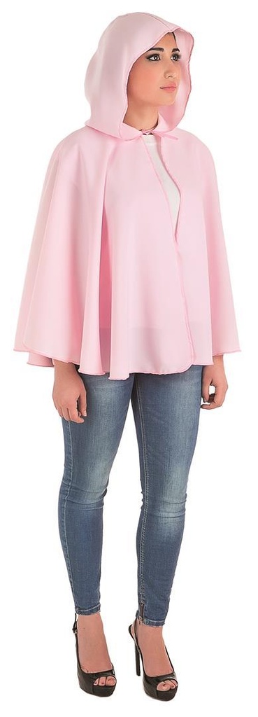 Disfraz Adulto Capa Rosa Corta Talla M/L