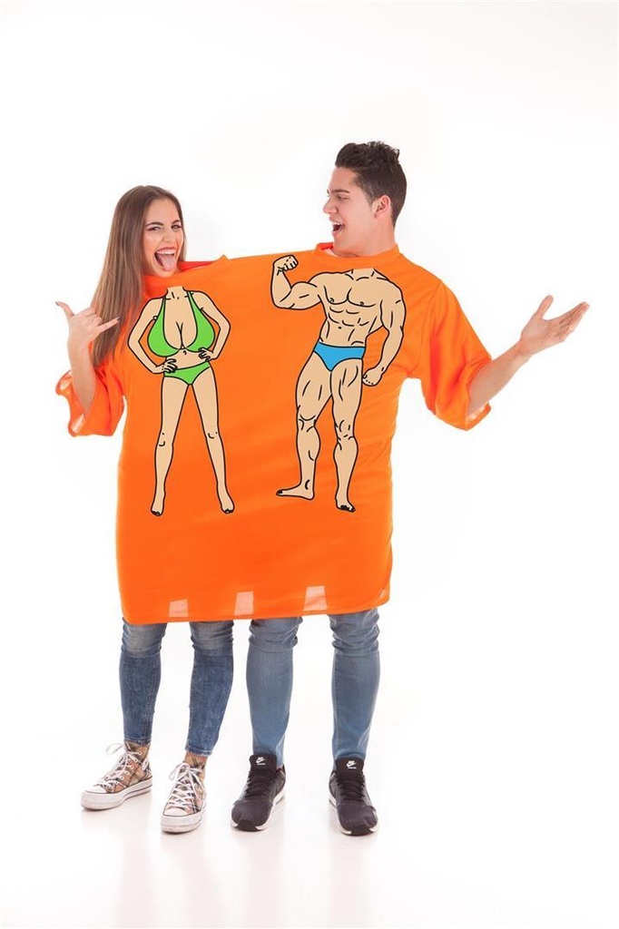 Disfraz Adulto  Camiseta Doble Vamos A La Playa Talla L