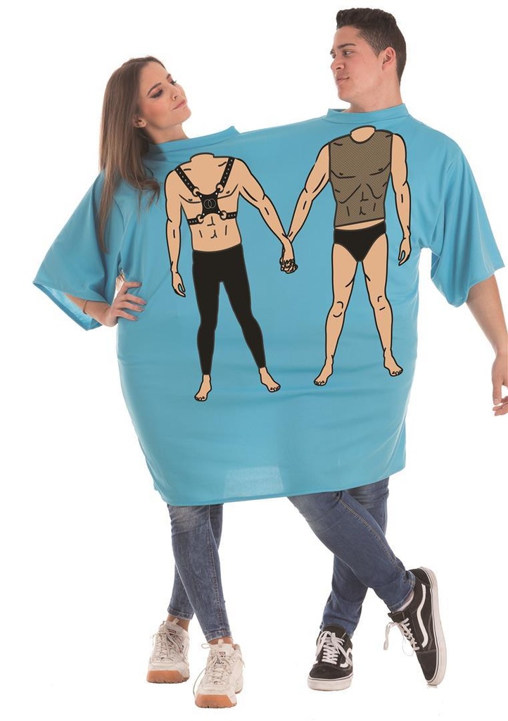 Disfraz Adulto  Camiseta Doble Moteros Talla L