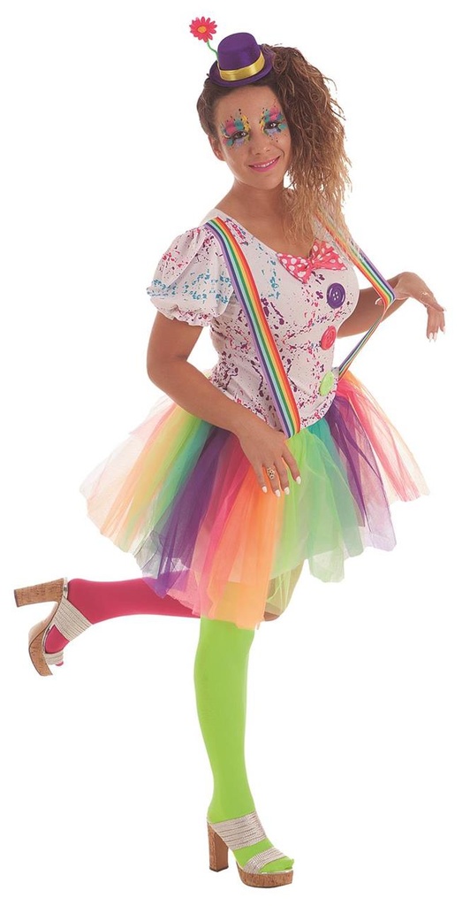 Disfraz Adulto  Payasa Arco Iris Talla L