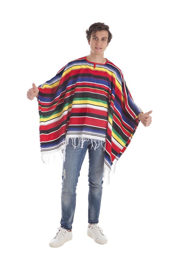 Disfraz Adulto  Poncho Mexicano Monterrey Talla L