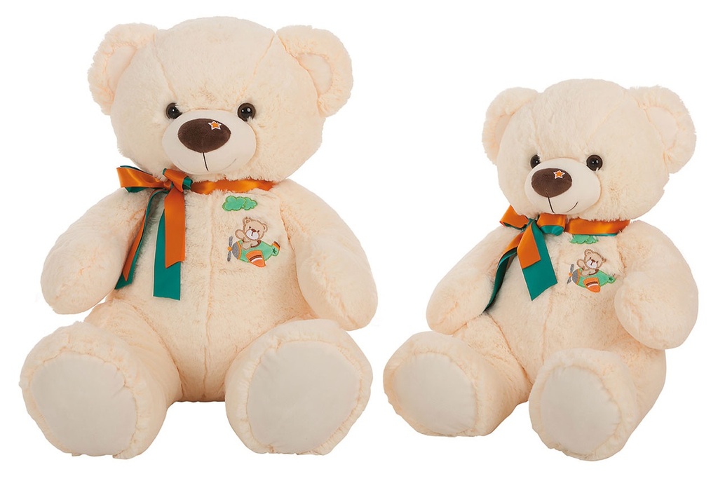 Oso Bordado Avion   60 Cm
