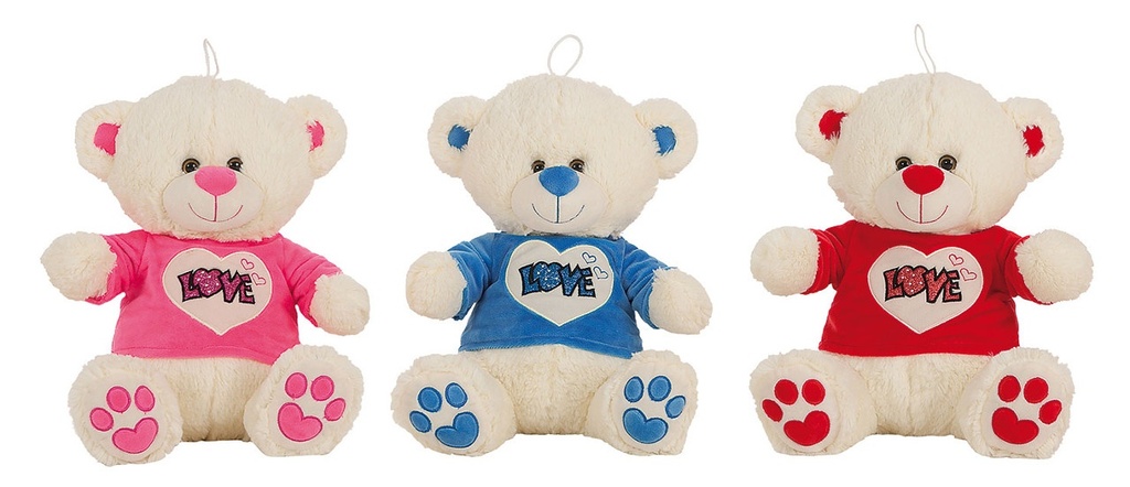 Oso Camiseta Love Purpurina   32 Cm