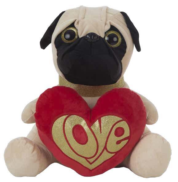 PUG DOG CORAZÓN 48 CM