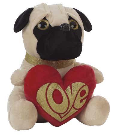 PUG DOG CORAZÓN 32 CM