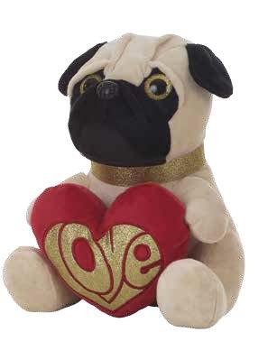 PUG DOG CORAZÓN 26 CM