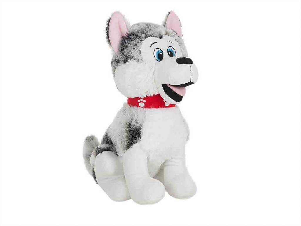 Peluche Perro Husky Ojos Bordados 80 Cm