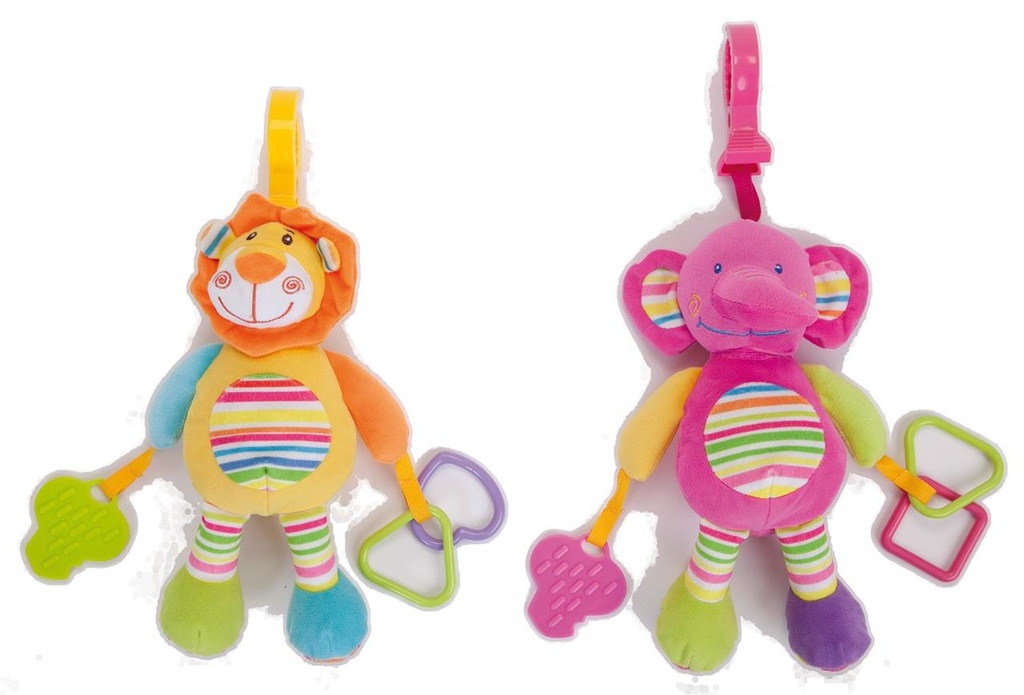 Pinza Con Peluche 26Cm Con 2 Surt. Leon-Elefante