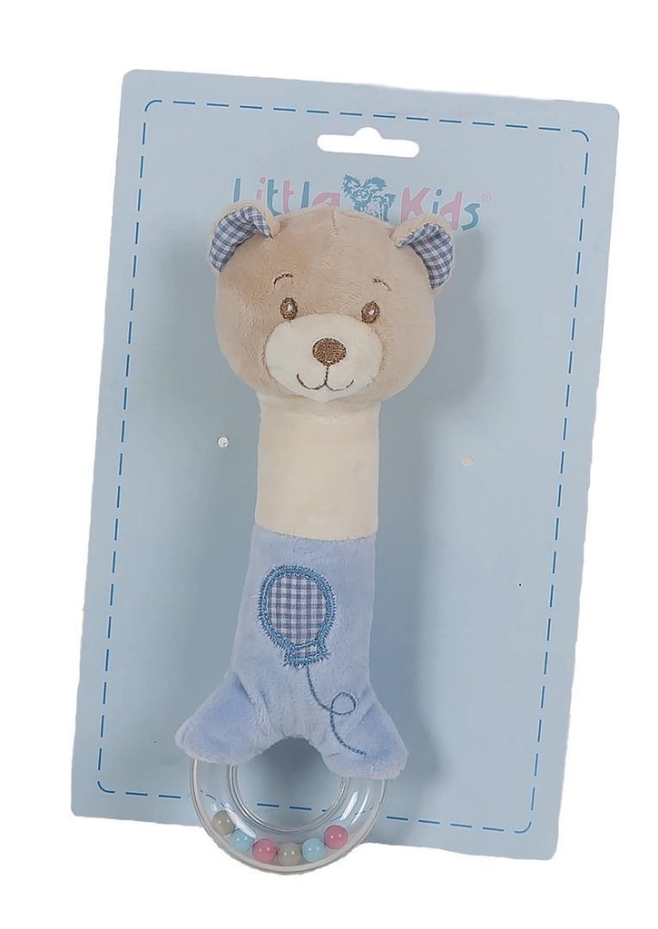 Pito+Sonajero Bolitas Oso Vichi Azul 20 Cm