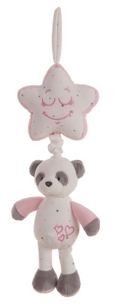 Caja Musical Estrella Baby Panda Rosa 35 Cm