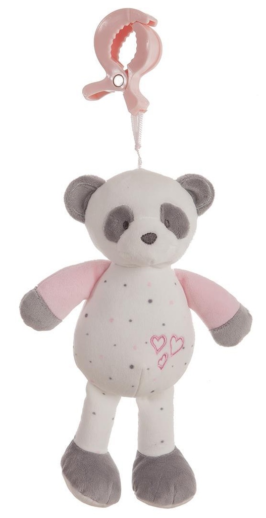 Pinza Baby Panda Rosa Sonajero 25Cm